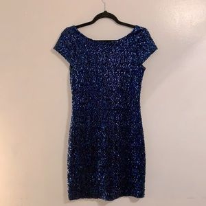 Royal Blue Sequence Cocktail Dress